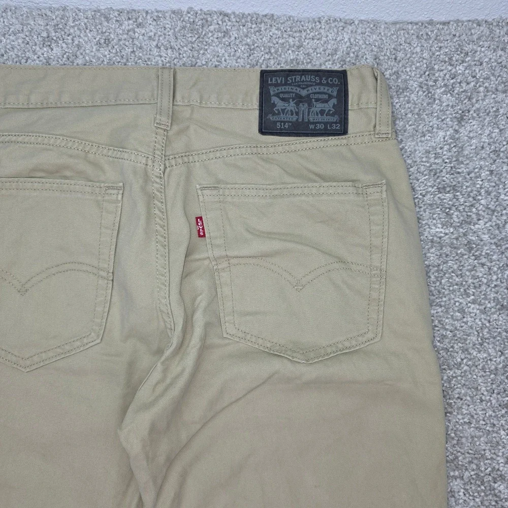 Levis 514 Straight Fit Khaki Tan Pants Mens W30 L32 00514-0407 Trousers